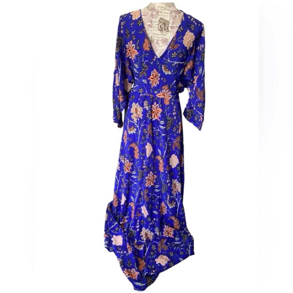 Authentic Diane Von Furstenberg Royal Blue Floral Print Dress